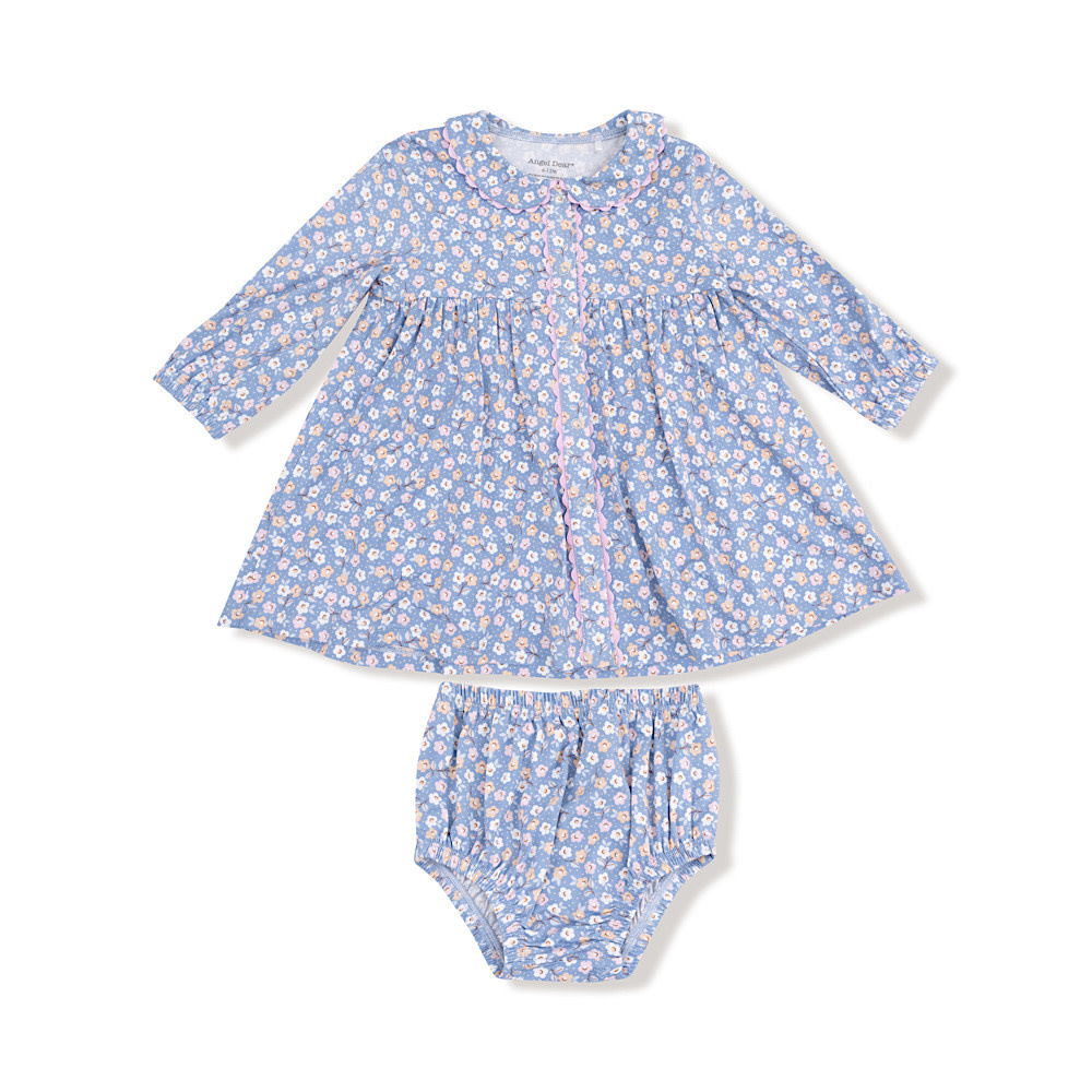 Angel Dear Long Sleeve Jill Dress with Ric Rac Detail - Country Calico