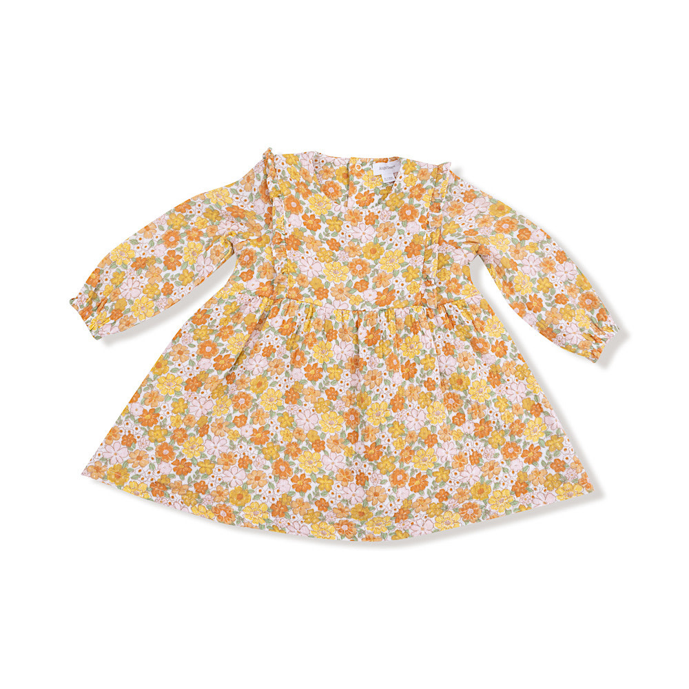 Angel Dear Ruffle Long Sleeve Dress + Ribbed Leggings - Sweet Amber Floral