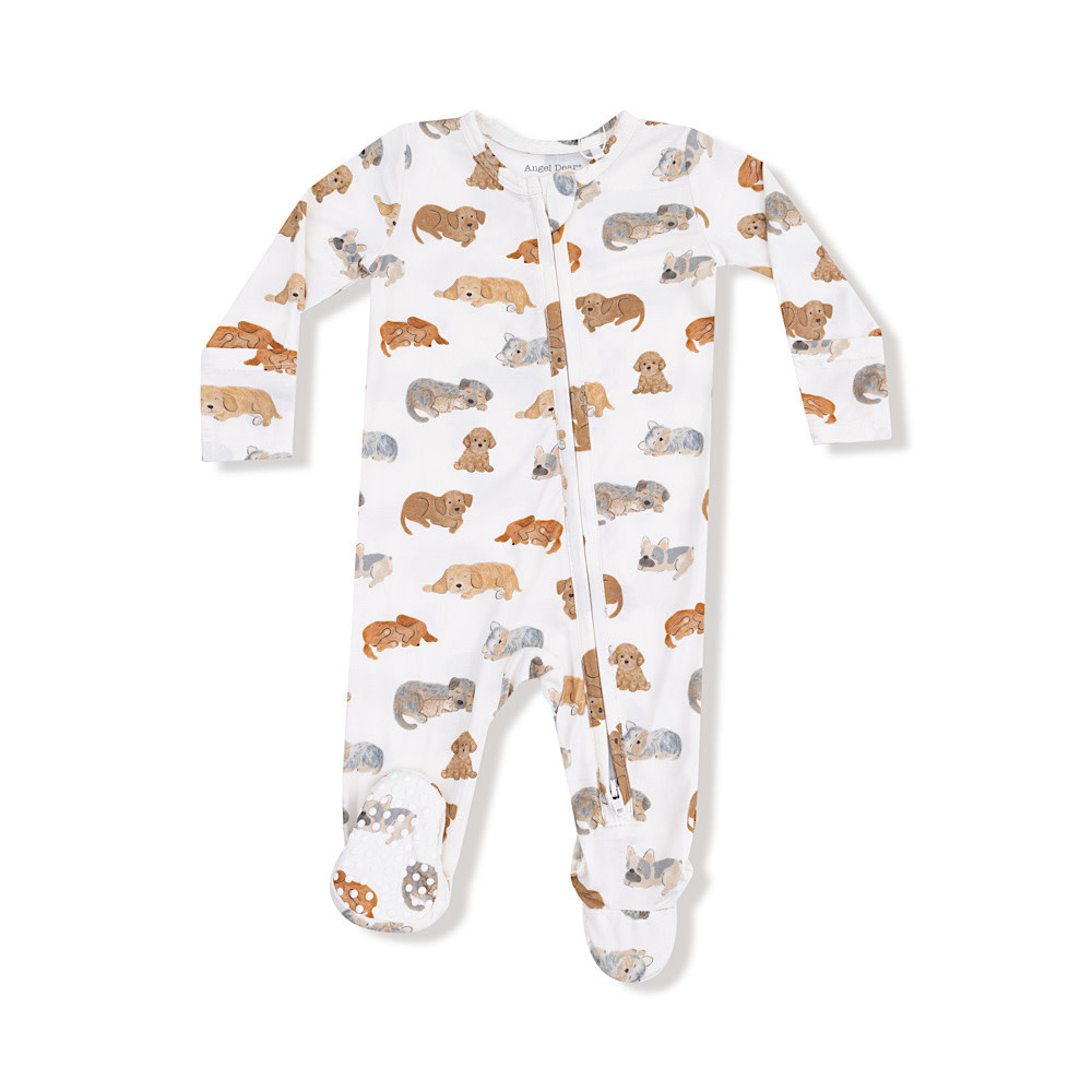 Angel Dear 2 Way Zipper Footie Romper - Napping Puppies