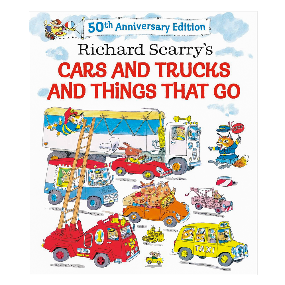 Richard Scarry's Cars and Trucks and Things That Go 50th Anniversary Hardcover Book