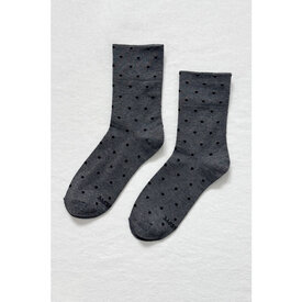 Le Bon Shoppe Le Bon Shoppe Sneaker Socks - Charcoal/Black Polka Dots