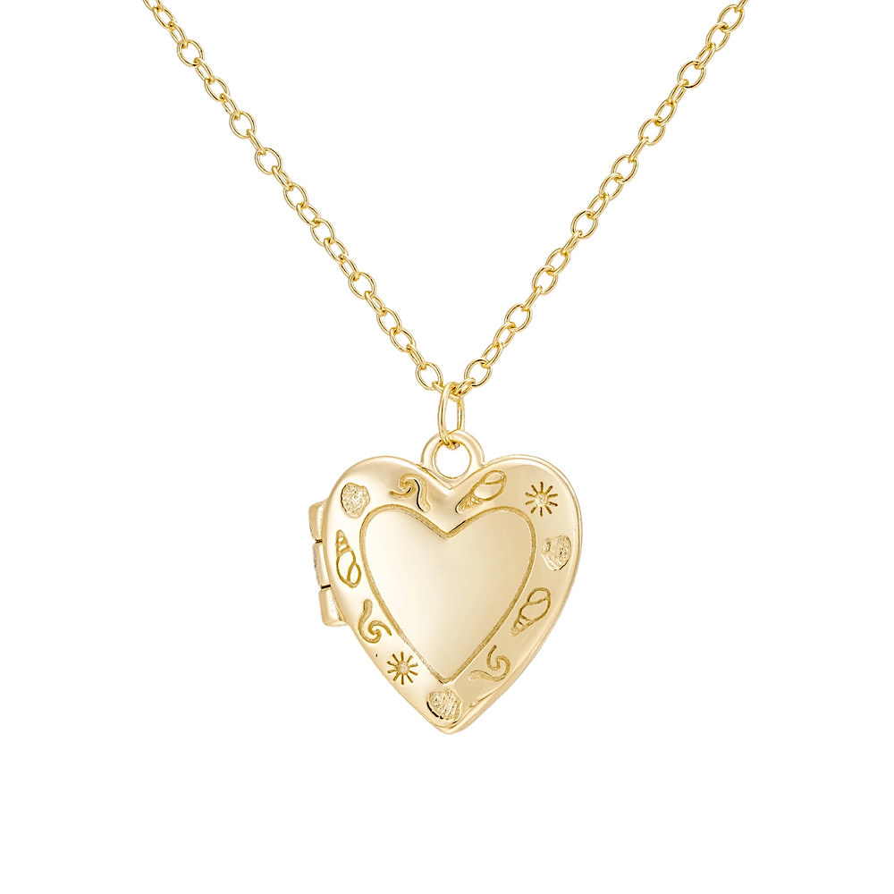 The Salty Gem The Salty Gem Piece of My Heart Locket Necklace - Gold