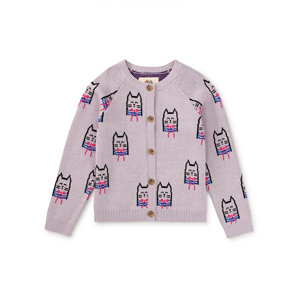 Tea Collection Tea Collection Iconic Bowtie Cats Cardigan -