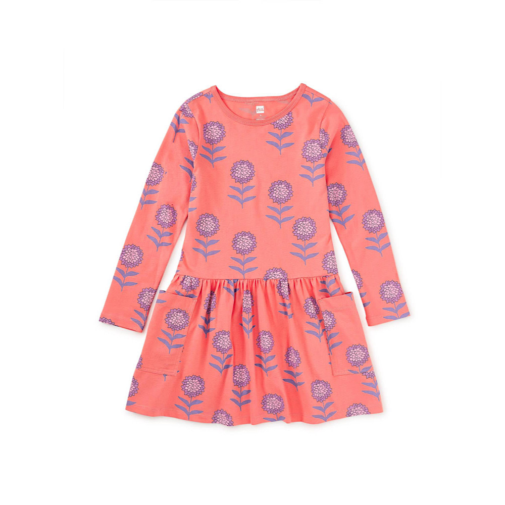 Tea Collection Tea Collection Long Sleeve Pocket Dress - Dahlias