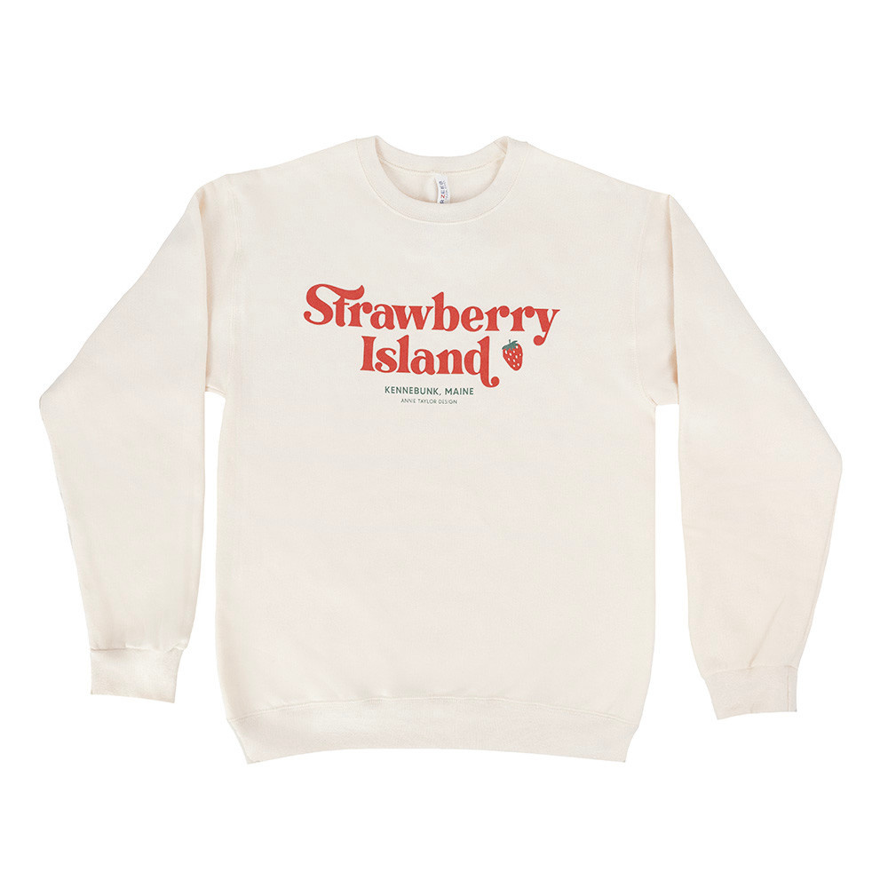 Annie Taylor Design Annie Taylor Crewneck - Strawberry Island - Sweet Cream -