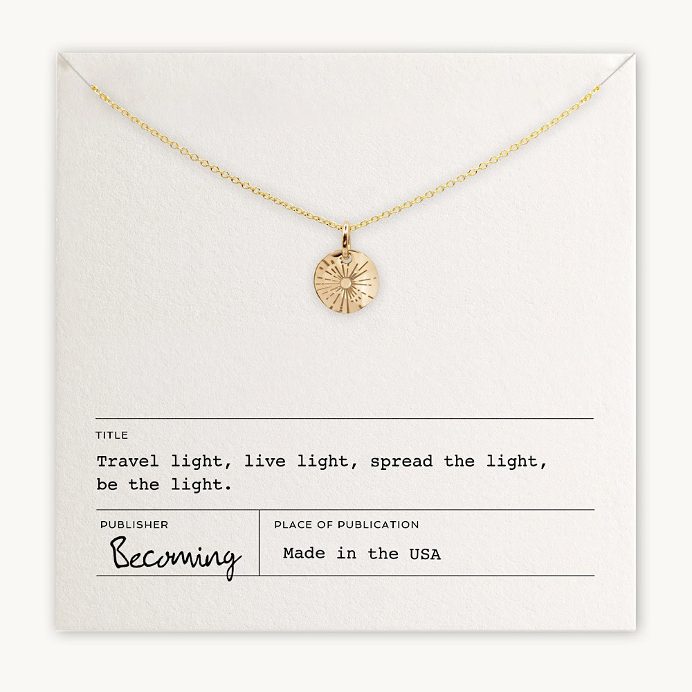 Becoming Jewelry Becoming Jewelry - 18" Necklace - Be The Light - Gold Fill