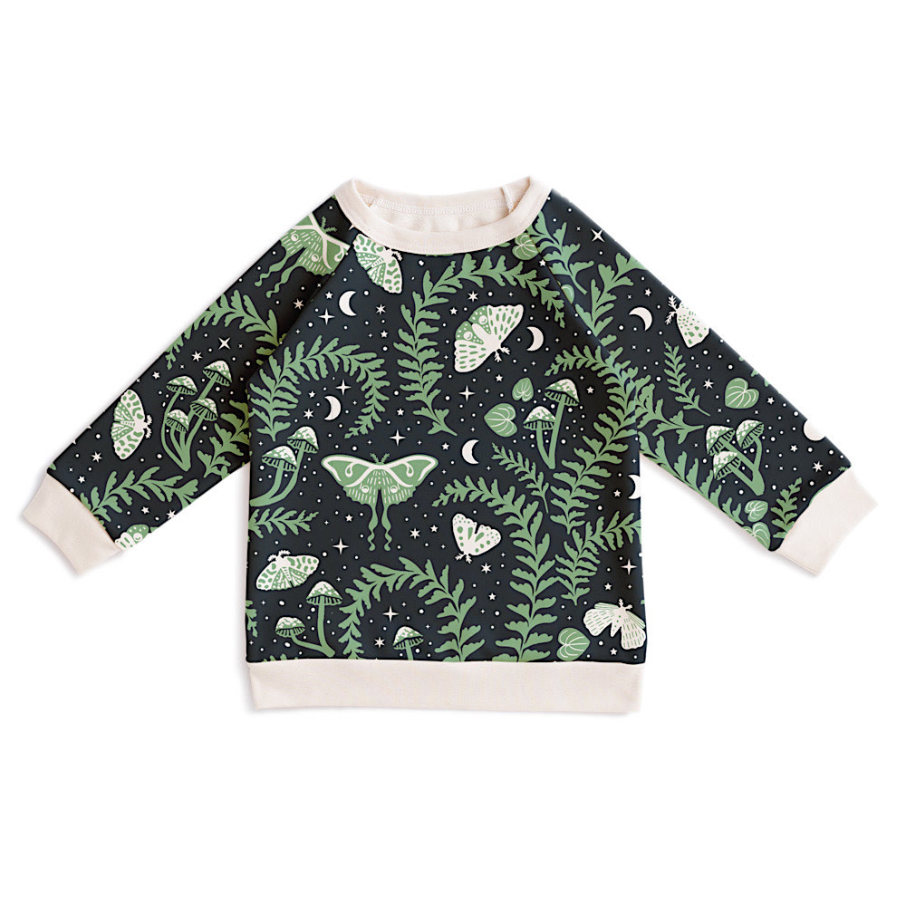 Winter Water Factory Winter Water Factory Sweatshirt - Luna Moths Night Sky