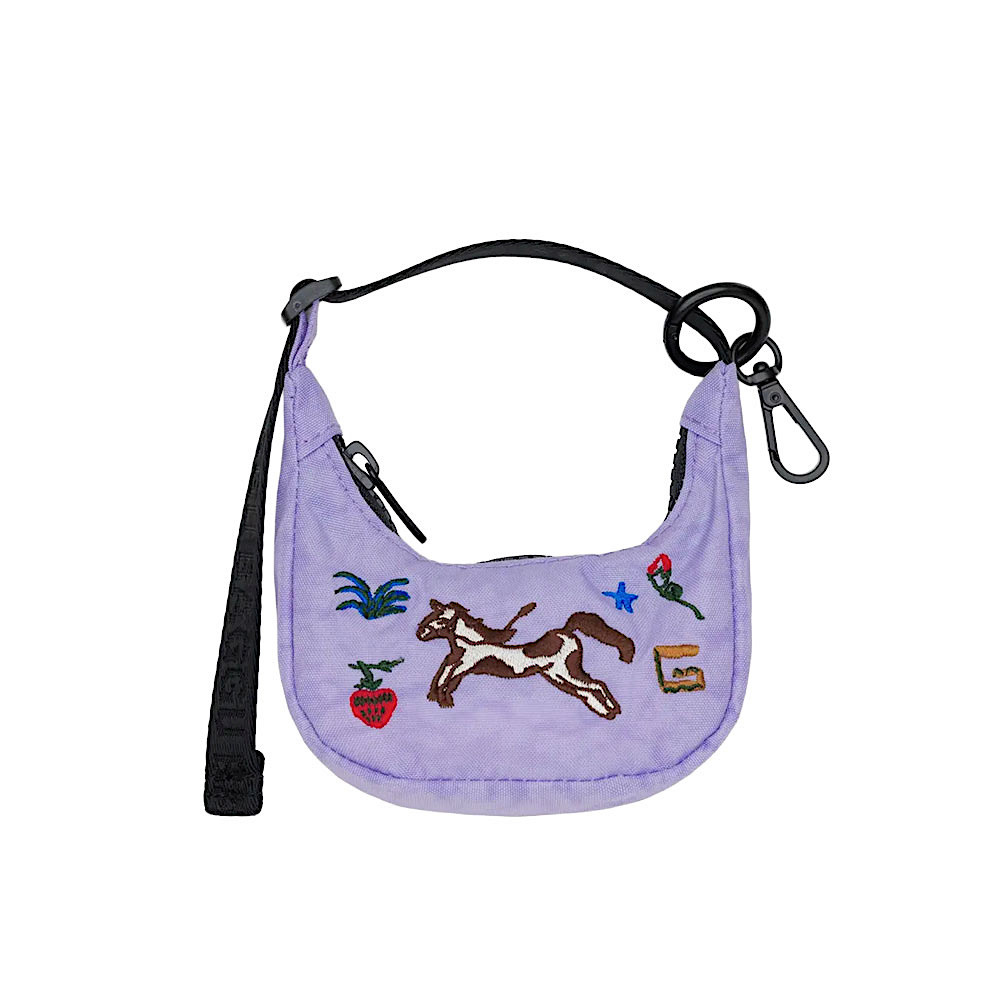 Baggu Bag Charm - Mini Crescent - Embroidered Pony
