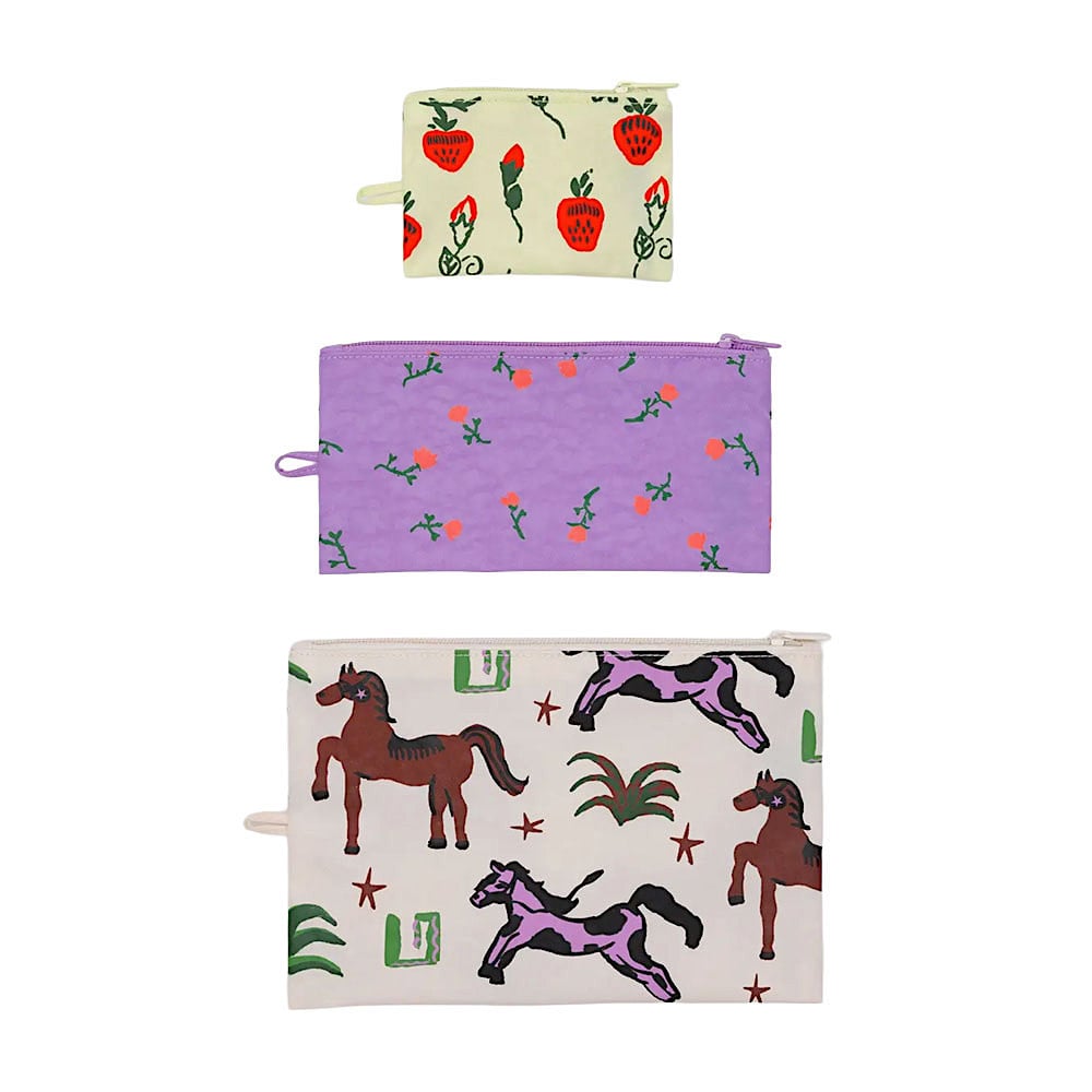 Baggu Baggu Flat Pouch Set - Painted Prairie