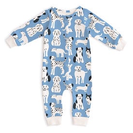 Winter Water Factory Winter Water Factory French Terry Jumpsuit - Dog Parade Blue