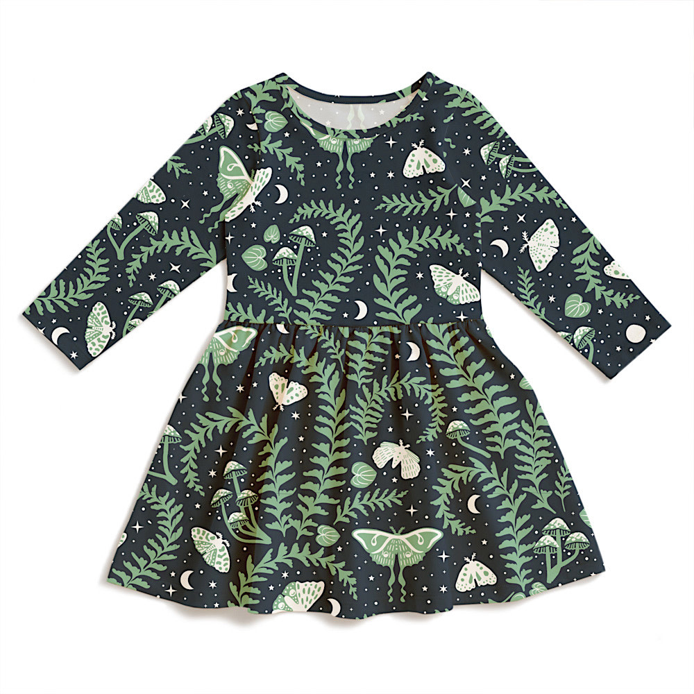 Winter Water Factory Winter Water Factory Calgary Dress - Luna Moths Night Sky