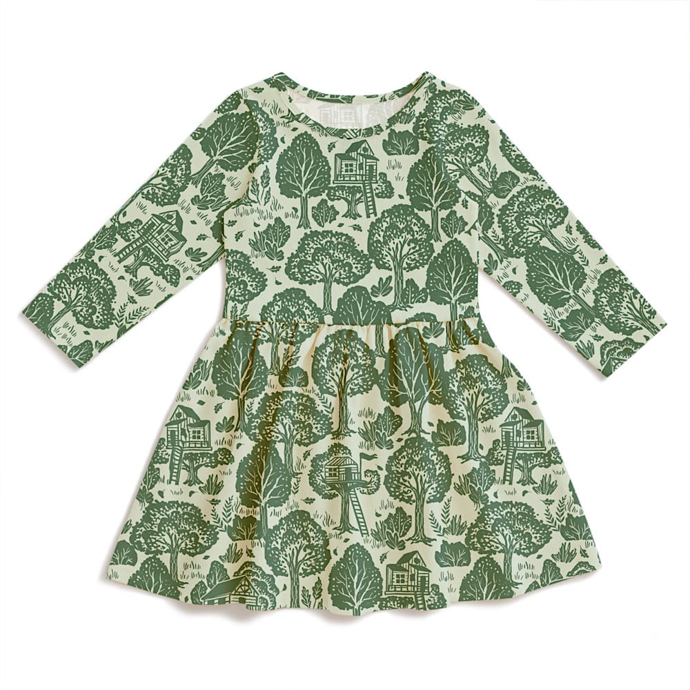 Winter Water Factory Calgary Dress - Treehouses Green