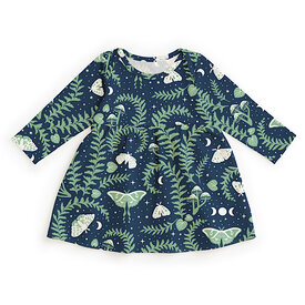 Winter Water Factory Winter Water Factory Lausanne Baby Dress - Luna Moths Night Sky
