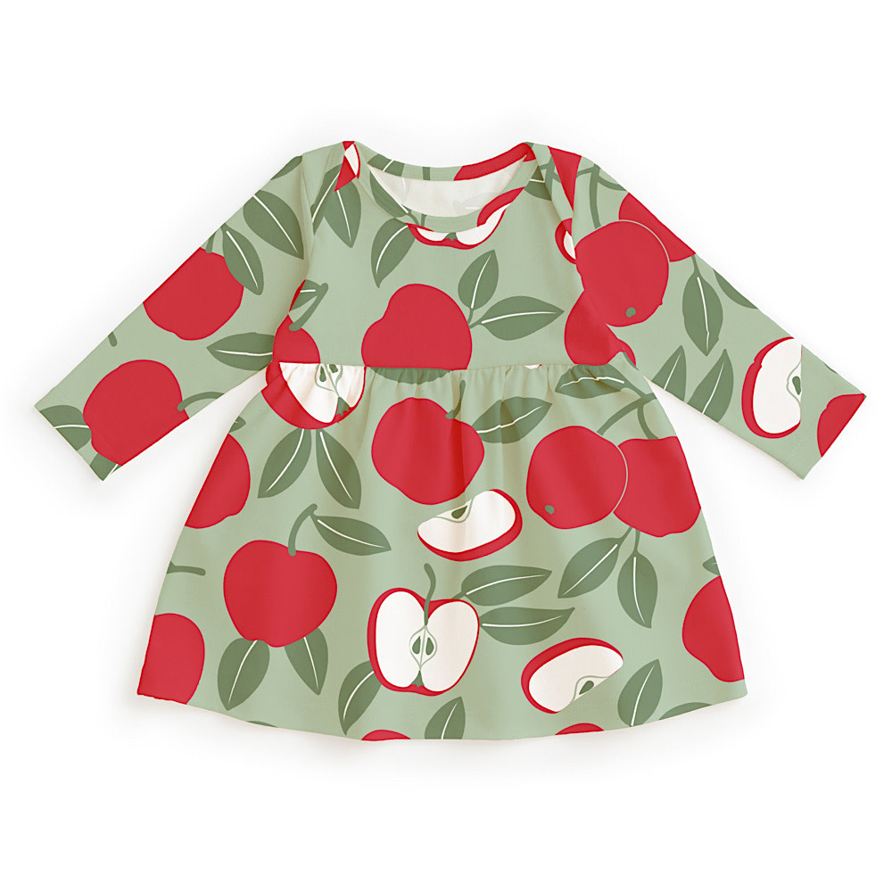 Winter Water Factory Winter Water Factory Lausanne Baby Dress - Apples Red & Green