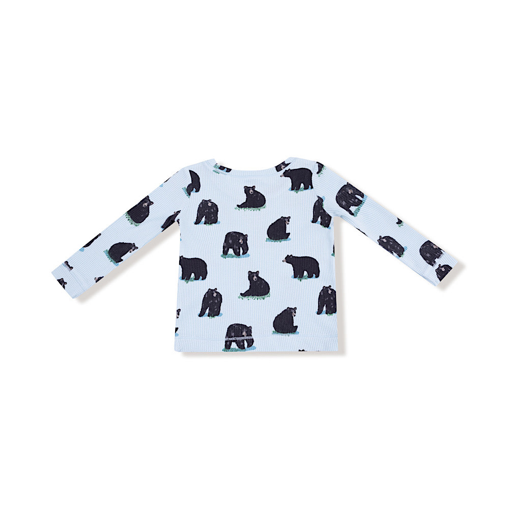 Angel Dear Long Sleeve Loungewear Set - Black Bear