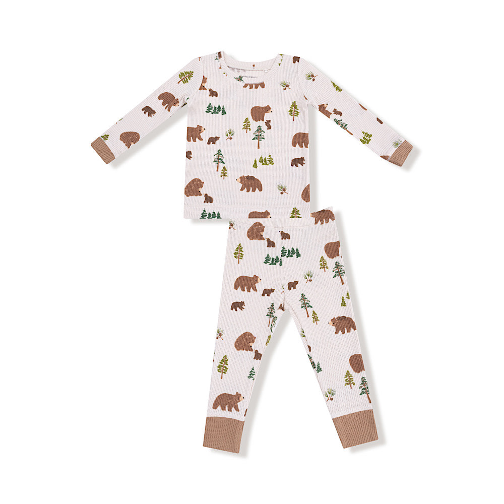 Angel Dear Angel Dear Long Sleeve Loungewear Set - Sweet Brown Bears