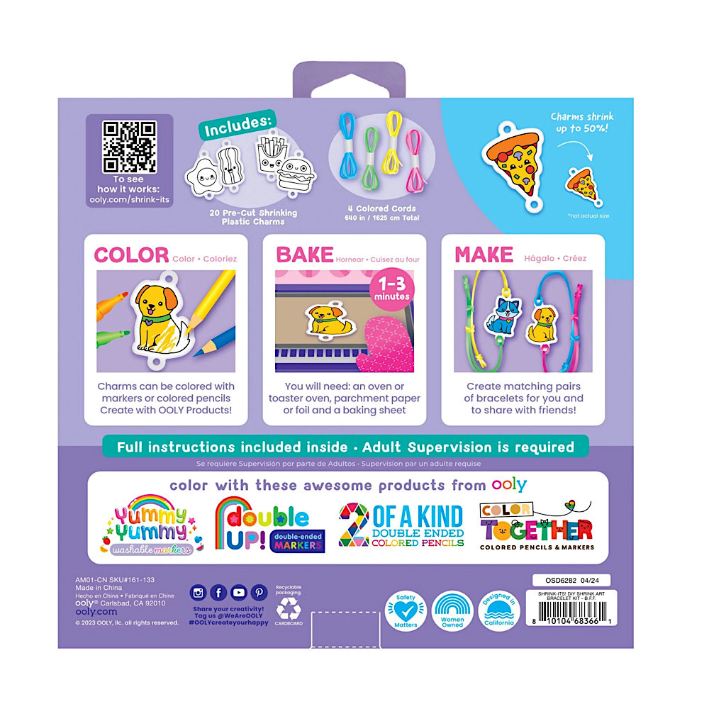 Ooly - Shrink-it! DIY Shrink Art Bracelets Kit - B.F.F