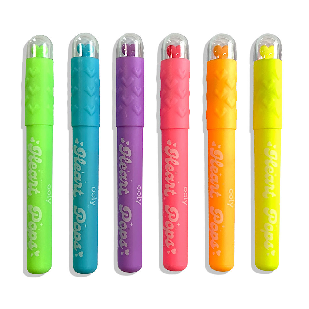 Ooly Ooly - Heart Pops: Neon Highlighters - Set of 6