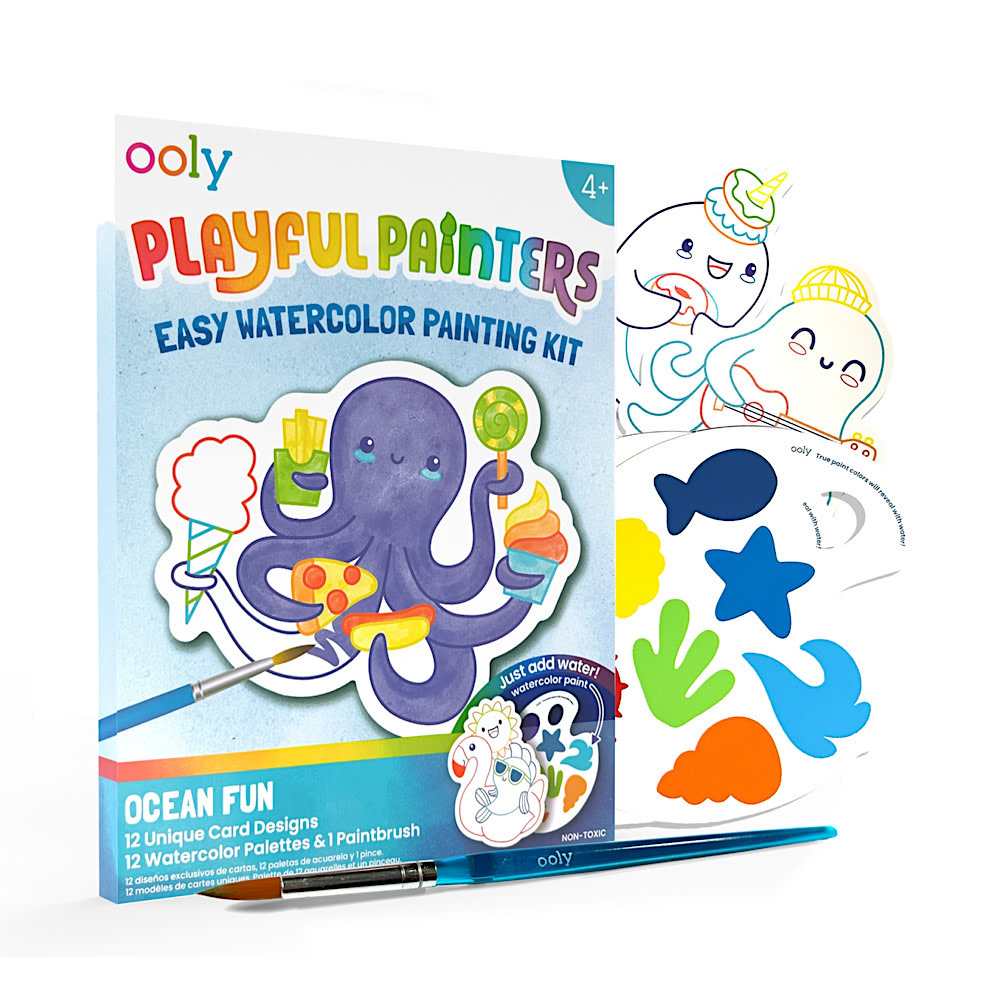 Ooly - Playful Painters: Easy Watercolor Painting Kit - Ocean Pals
