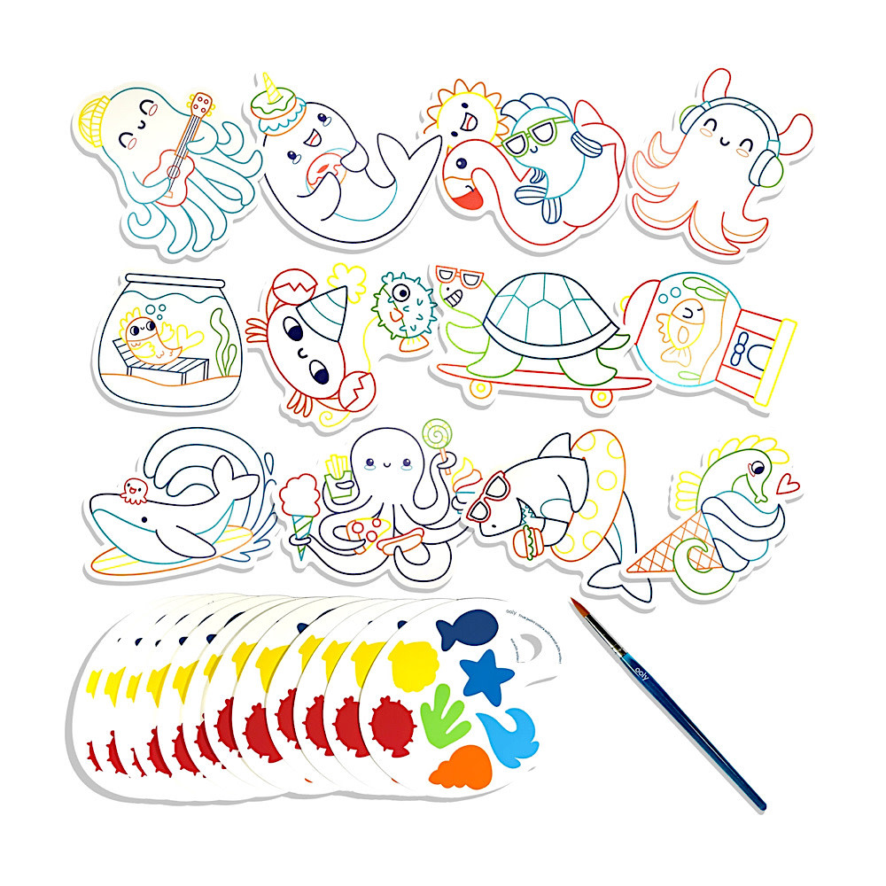 Ooly - Playful Painters: Easy Watercolor Painting Kit - Ocean Pals