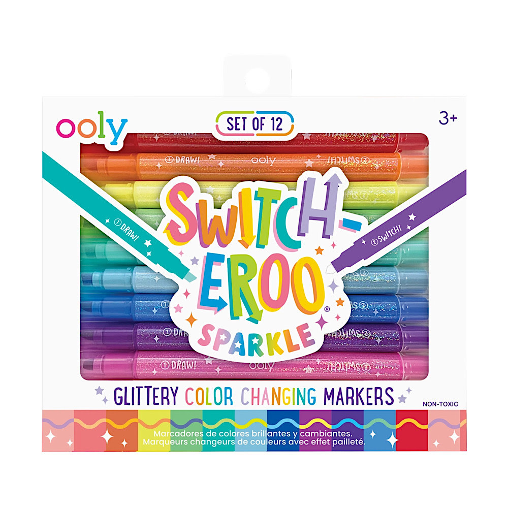 Ooly - Switch-Eroo Sparkle Glittery Color Changing Markers - Set of 12