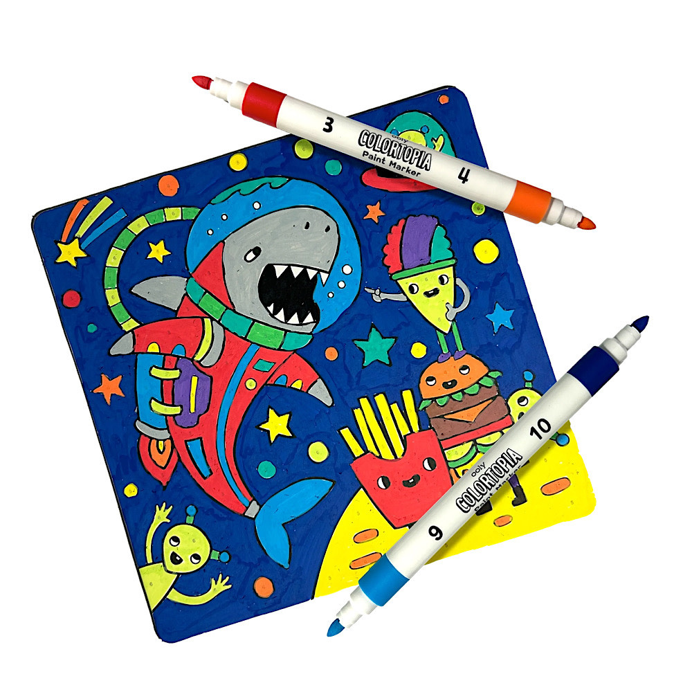 Ooly - Colortopia Color by Number Paint Marker Kit - Epic Adventure
