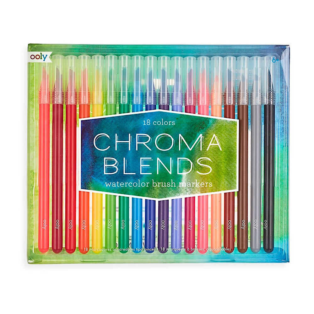 Ooly Ooly - Chroma Blends Watercolor Brush Markers - Set of 18