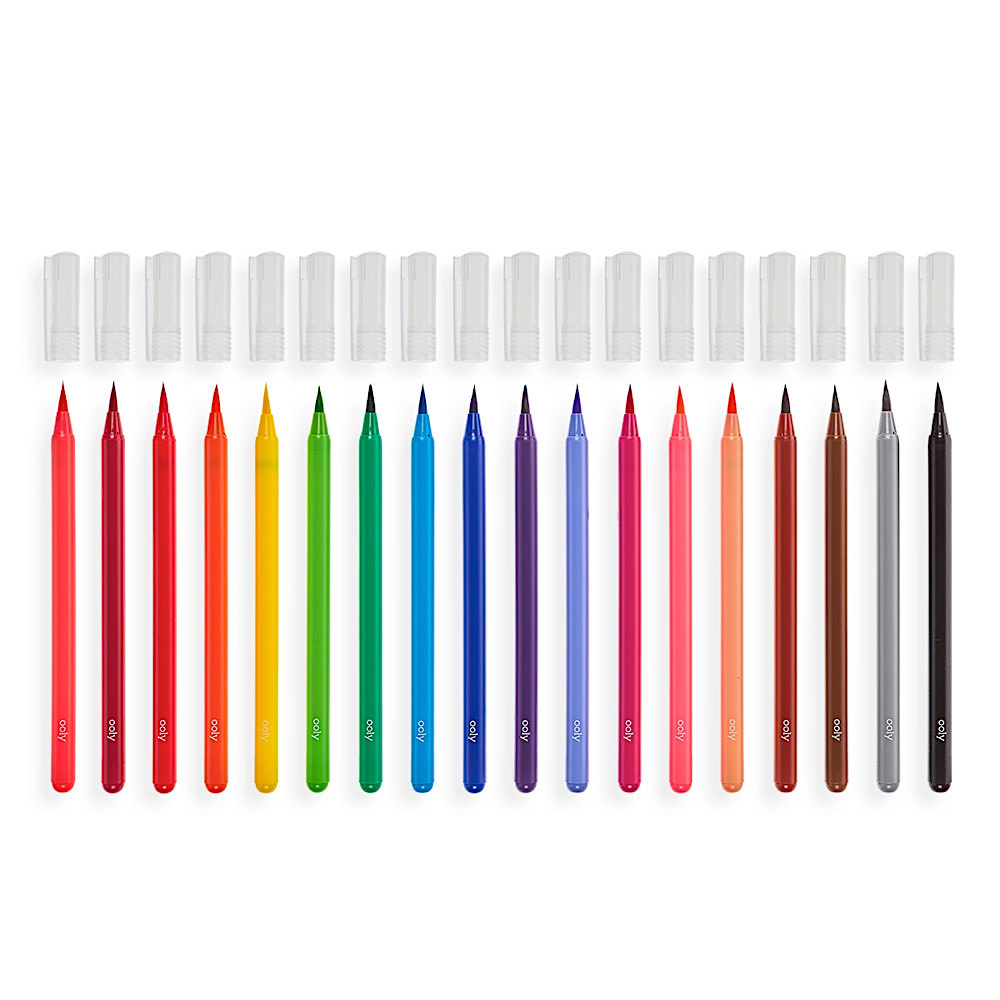 Ooly - Chroma Blends Watercolor Brush Markers - Set of 18