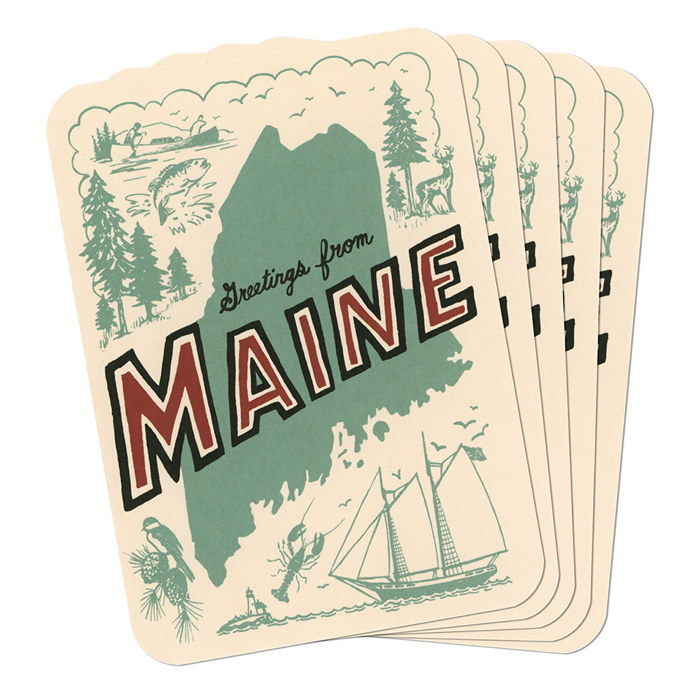 Daytrip Society Daytrip Society - Retro Maine Postcard - Pack of 5