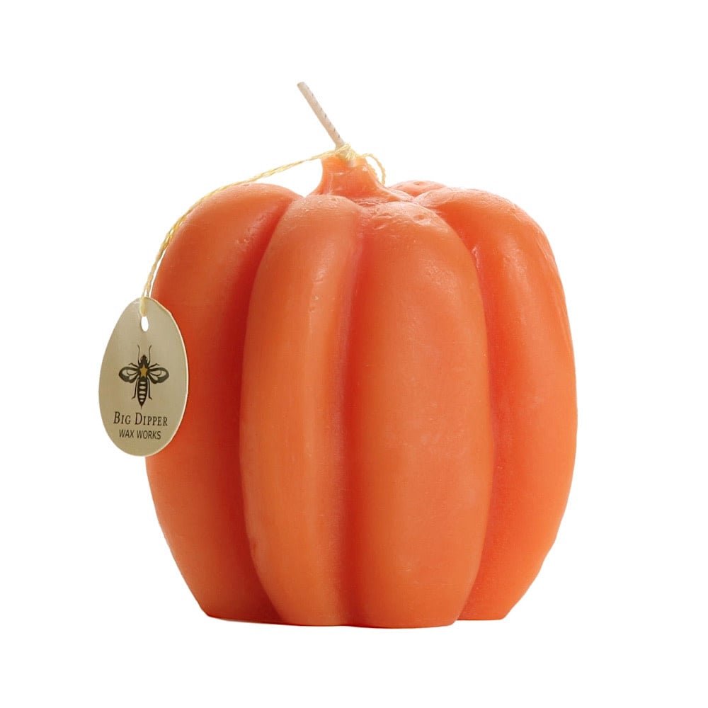 Big Dipper Wax Works Beeswax Candle - Medium Pumpkin