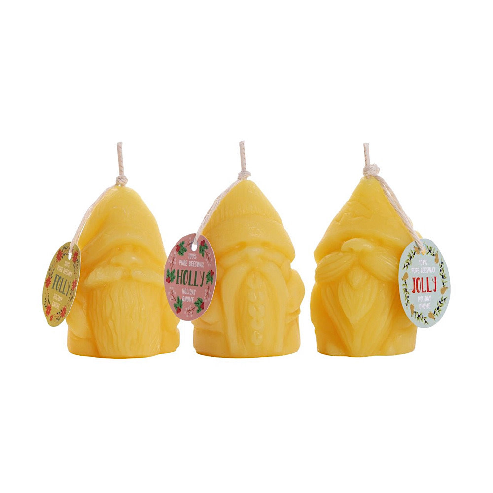 Big Dipper Wax Works Beeswax Candle - Holiday Gnomes - Pack of 3