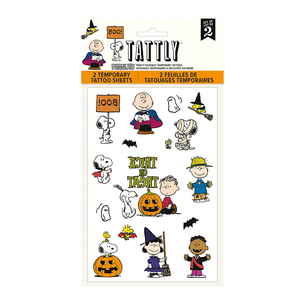 Tattly Tattoo Sheet Set of 2 - Peanuts Halloween