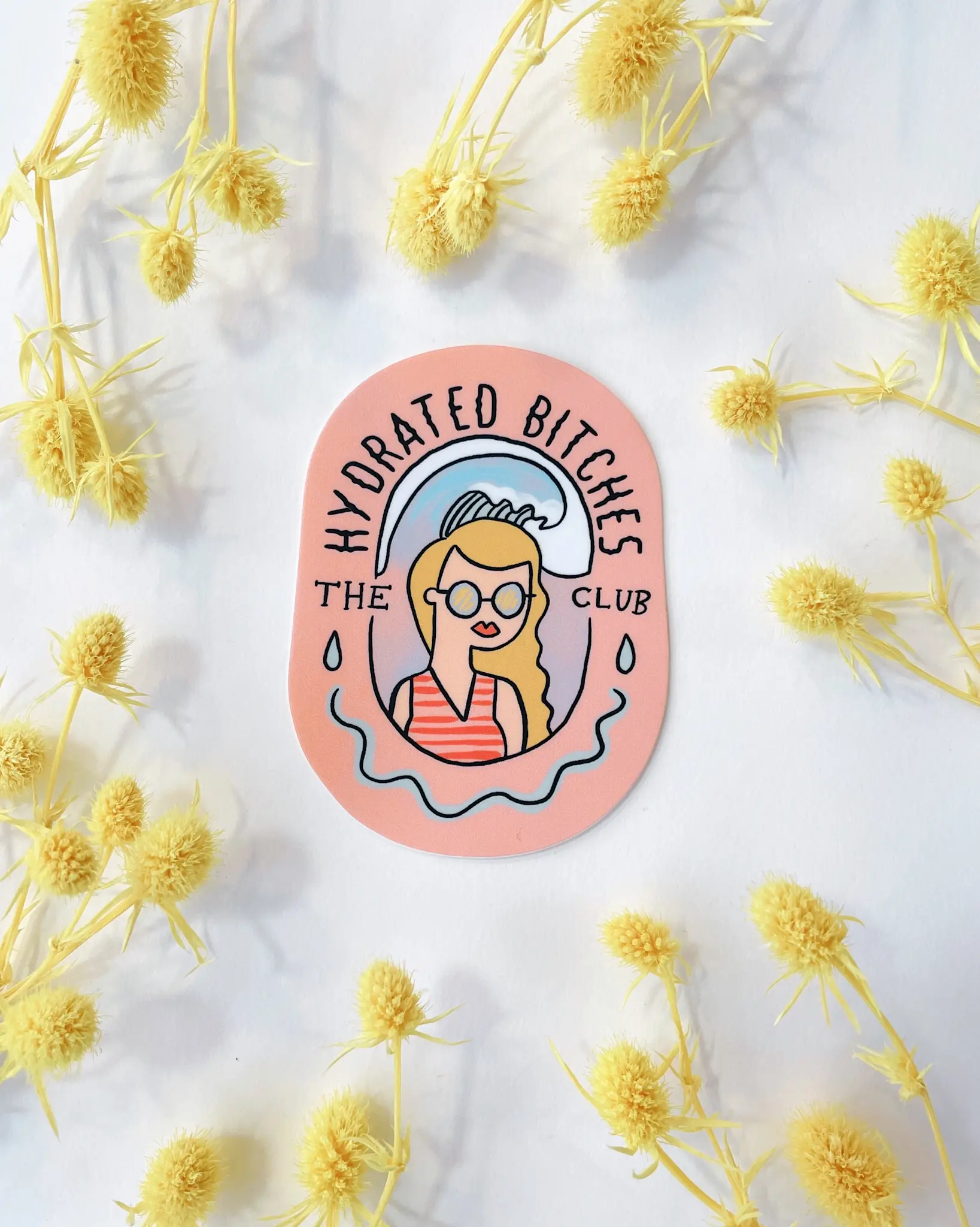 Abbie Ren Illustration Abbie Ren Illustration Hydrated Bitches Club Sticker - Blonde