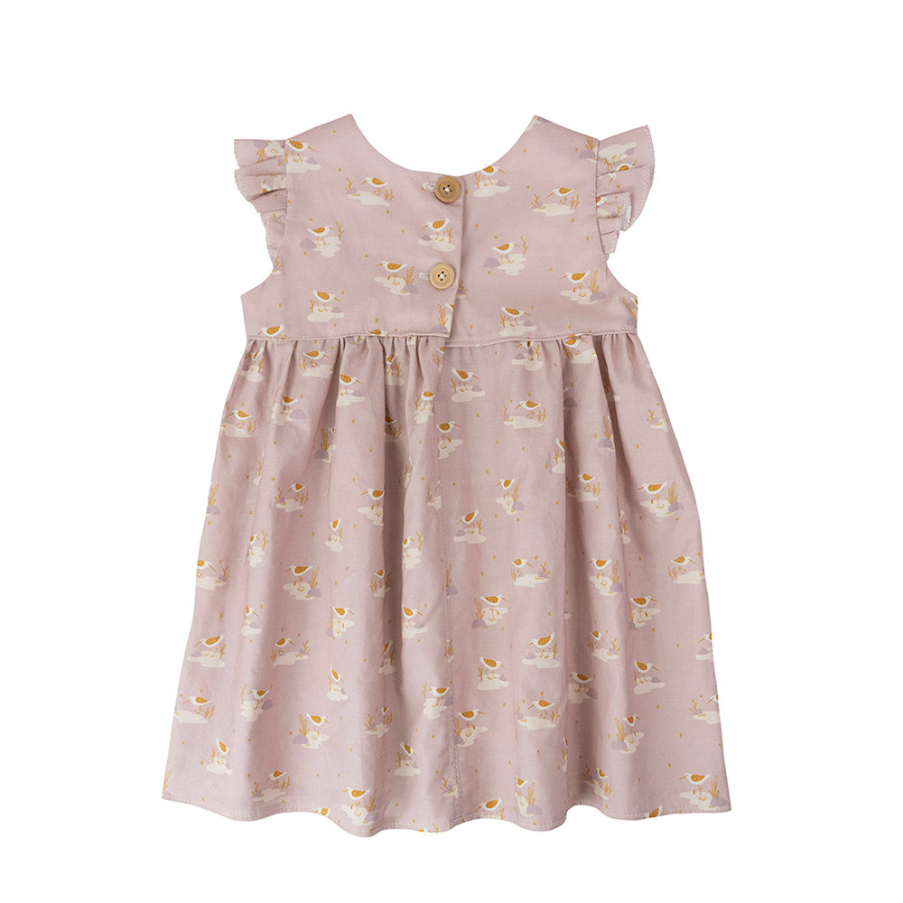 Two Little Beans Ruffle Dress - Sandpipers