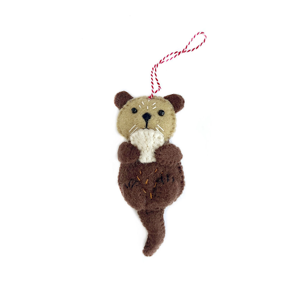 Ornaments 4 Orphans Otter Felt Wool Ornament