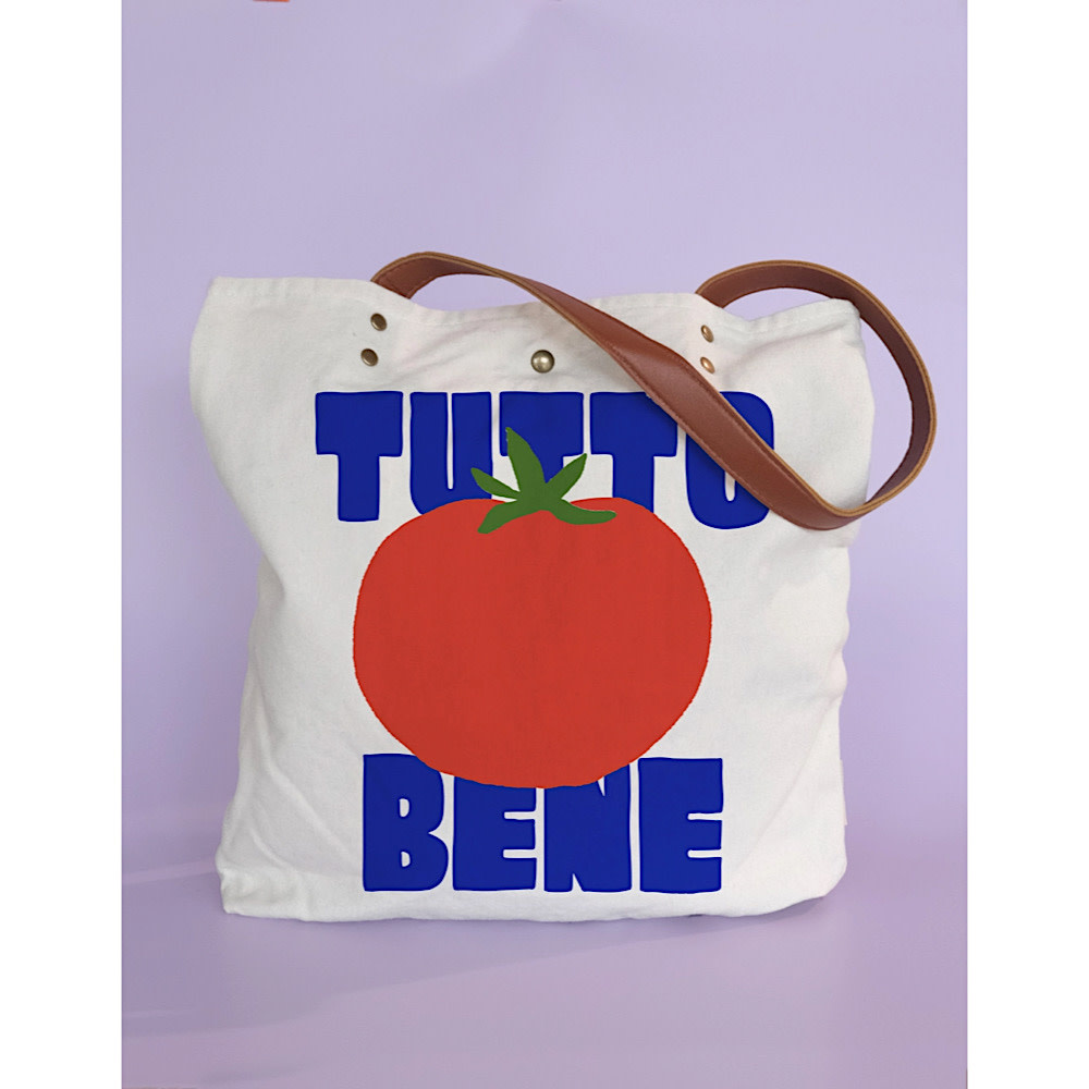 Idlewild Co. Idlewild - Tutto Bene Canvas Tote with Vegan Leather