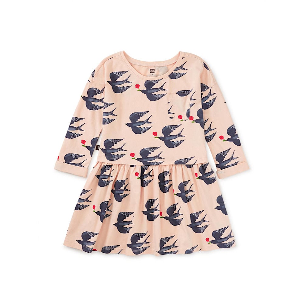 Tea Collection Tea Collection Printed Pocket Play Dress - Magpies & Flowers