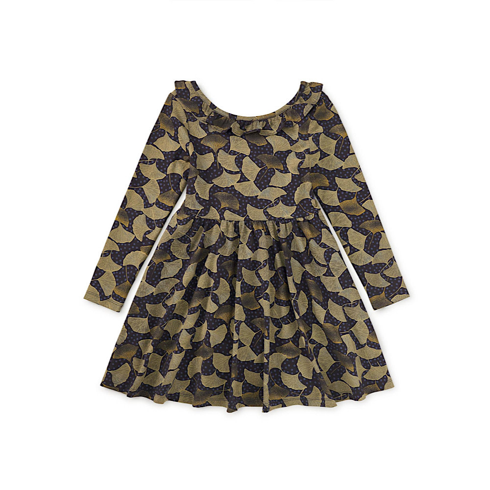 Tea Collection Ruffle Collar Ballet Dress - Gingko Leaf & Dot