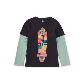 Tea Collection Tea Collection Skateboard Layered Tee - Indigo