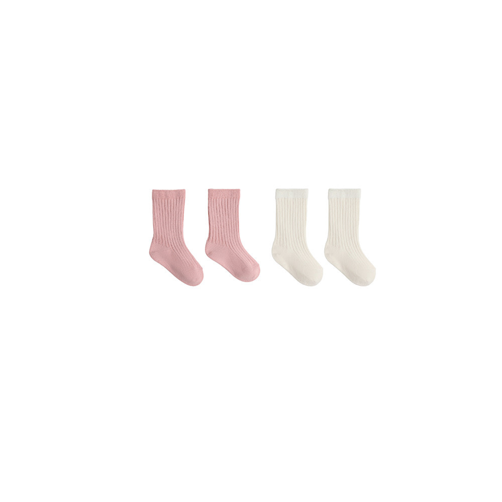Quincy Mae Socks Set - Natural/Rose