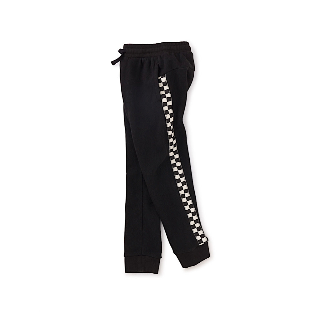Tea Collection Stripe-Out Joggers - Jet Black