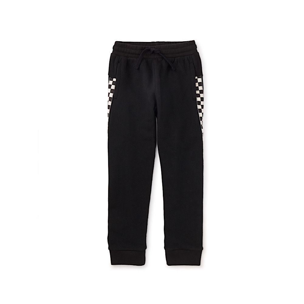 Tea Collection Stripe-Out Joggers - Jet Black