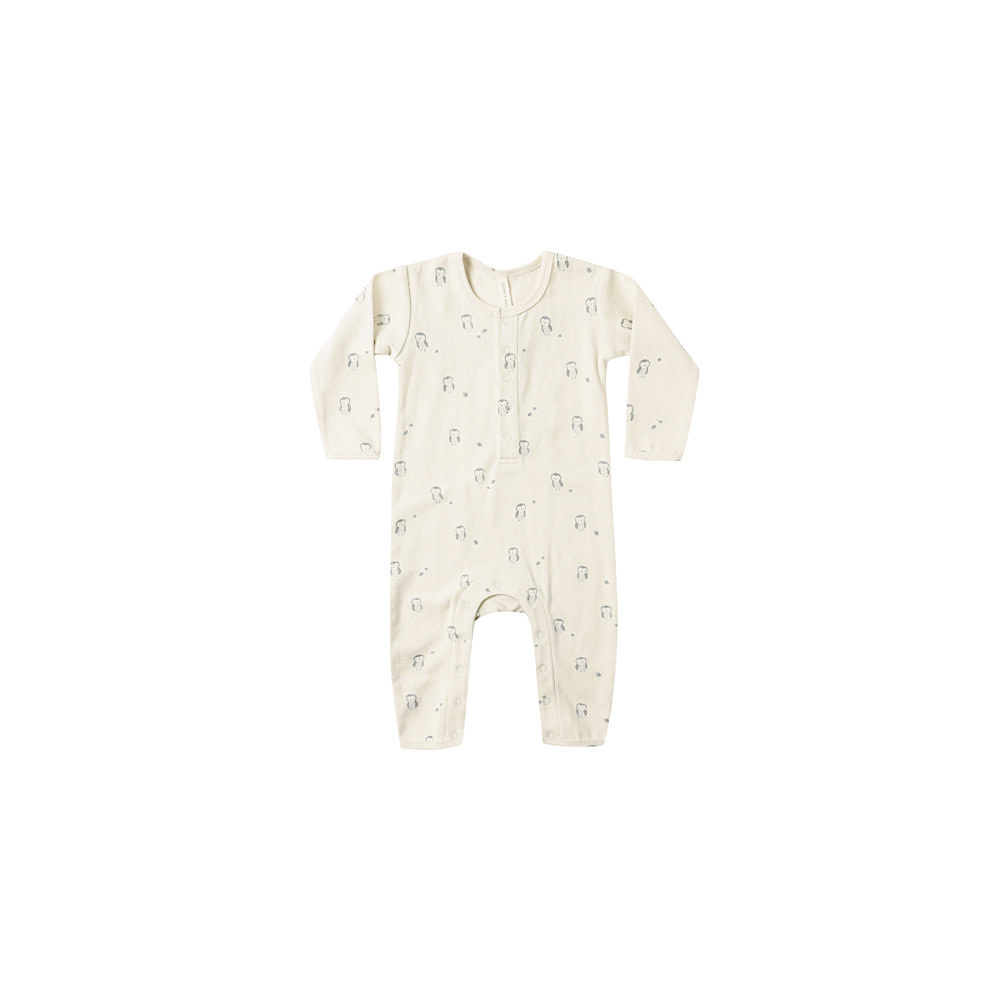 Quincy Mae Ribbed Baby Jumpsuit - Owls