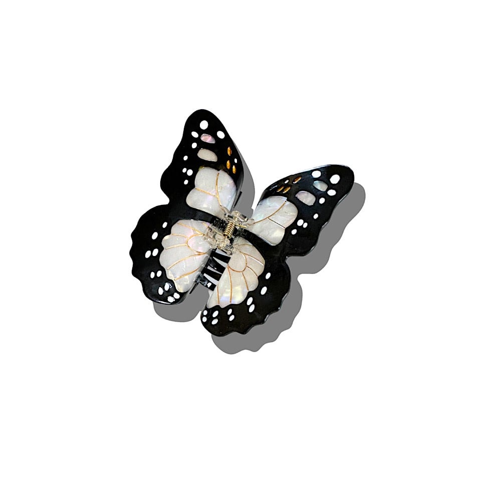 Monarch Butterfly Claw Hair Clip - White