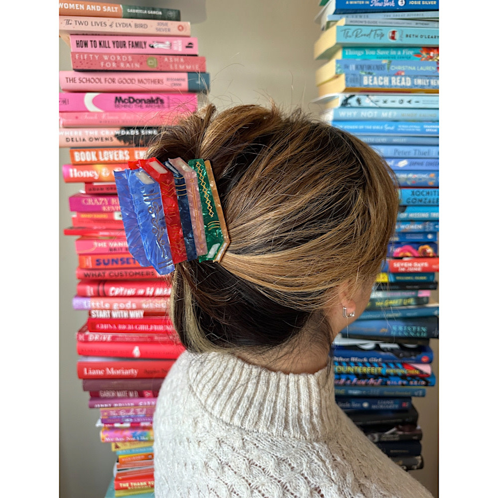 Book Stack Claw Hair Clip