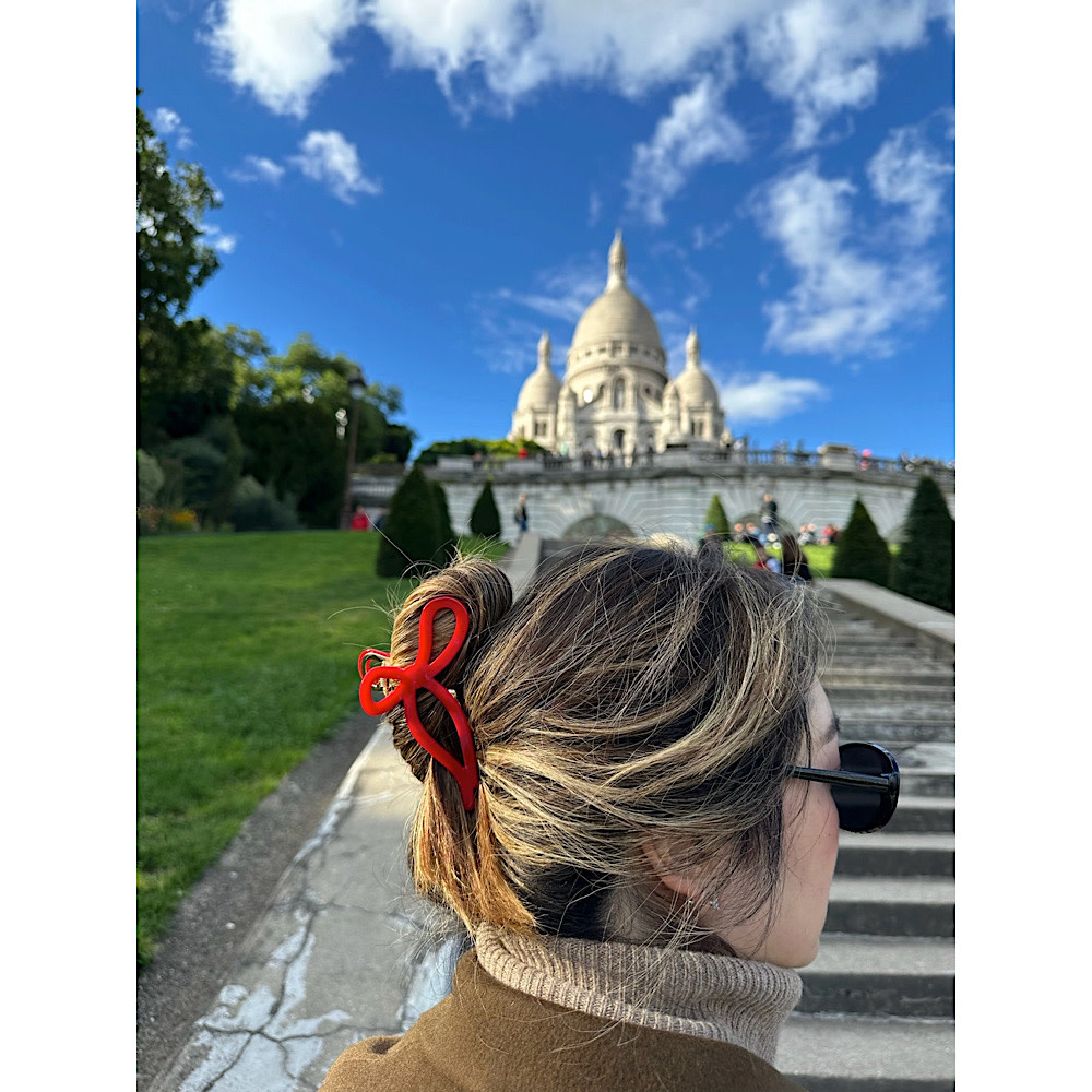 Ballet Bow Claw Hair Clip - Red