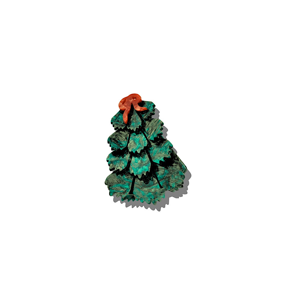 Claw Hair Clip - Origami Holiday Tree