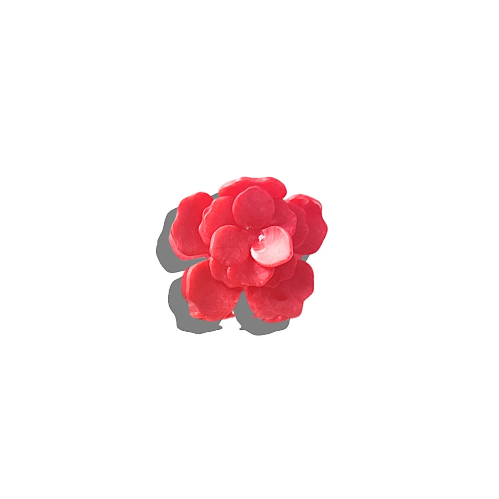 Solar Eclipse Claw Hair Clip - Origami Gardenia Flower - Red