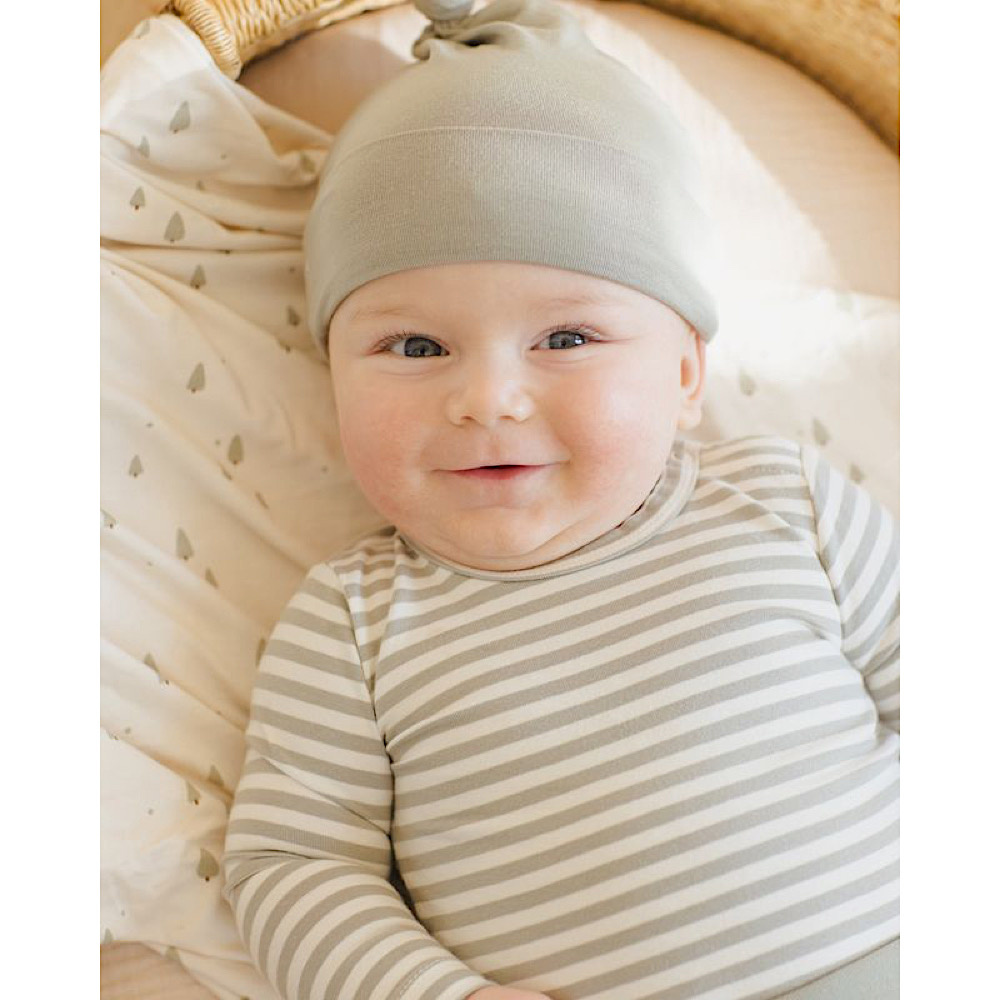 Quincy Mae Side Snap Bodysuit + Pant Set - Fern Stripe