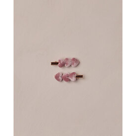 Noralee Noralee Velvet Heart Clips - Raspberry